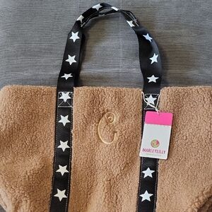 Marleylilly NWT Tan Sherpa Tote with Star Straps
